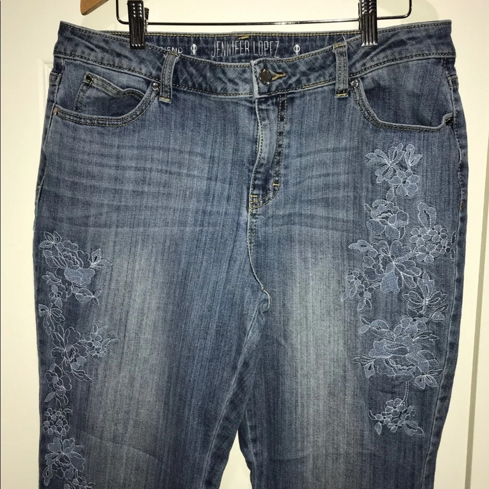 Jennifer Lopez Floral Jeans